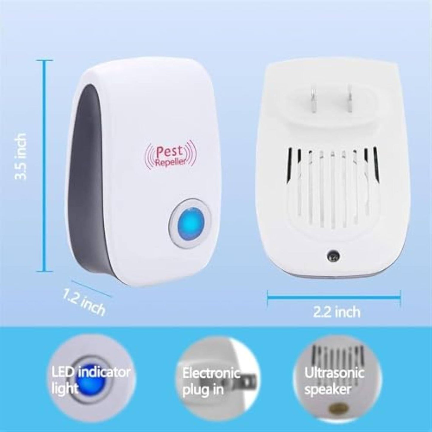 🚨Ultrasonic Insect Repellent⚡️Say goodbye to mosquitoes and rodents, and enjoy a peaceful life!