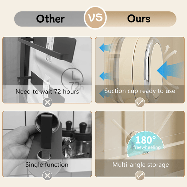 🚀 Say goodbye to drilling! Powerful suction cup hanging rod for easy storage 💯 Enjoy exclusive discounts