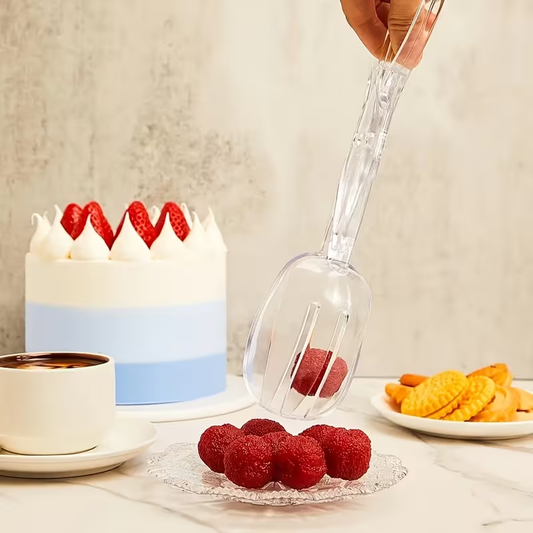 Heavy-Duty Transparent Plastic Salad Scissors and Clamp with - Reusable Heavy-Duty Shears Suitable for BBQ, Buffet, Party Serving, Salad Dressing - Hygienic for Large Groups, Outdoor, Picnics (Durable & -)